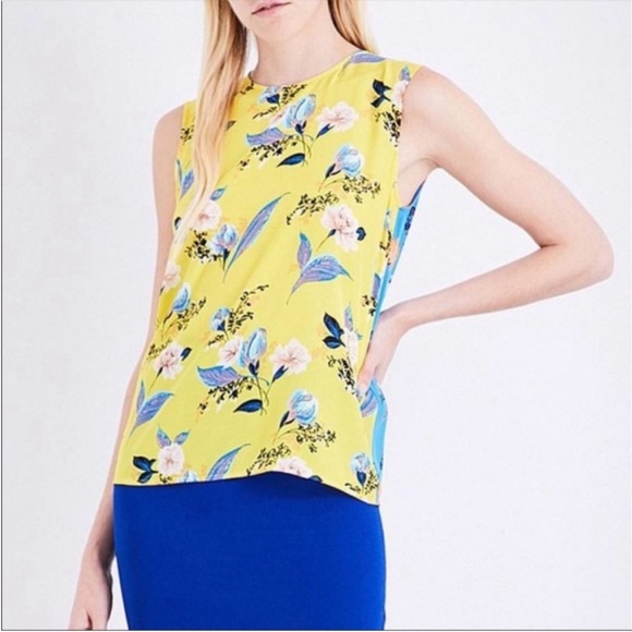 Diane Von Furstenberg 100% Silk Floral Sleeveless Top - Picture 3 of 12